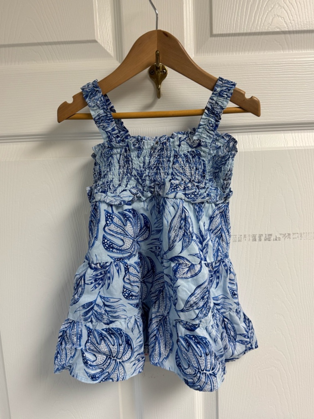 Blue and White Leaf Print Sundress The Children’s Place 100% Cotton Girls‎ 2T
